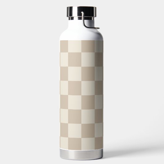 Bruin en Beige Checkerboard Waterfles (Links)