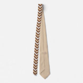 Bruin en beige chevron stropdas (Achterkant)