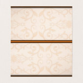 Bruin en beige damast patroon visitekaartje (Binnenkant ongevouwen)