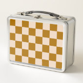 Bruin en beige dambordpatroon (Voorkant)