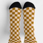 Bruin en beige dambordpatroon sokken (Top)
