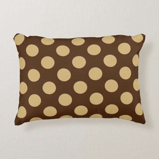 Bruin en beige gedopt accent kussen (Voorkant)