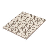 Bruin en beige geometrisch art decopatroon tegeltje (Zijkant)
