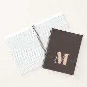 Bruin en Beige Gepersonaliseerd Monogram Notitiebo Notitieboek (Binnen)