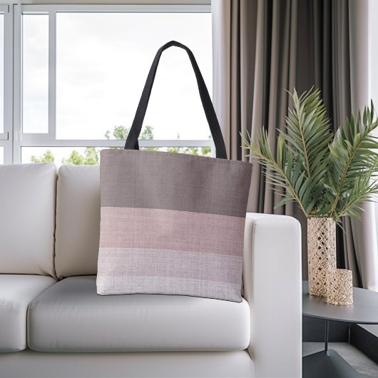 Bruin en Beige Gestreept, Tote Bag