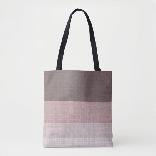 Bruin en Beige Gestreept, Tote Bag (Voorkant)