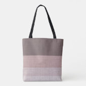 Bruin en Beige Gestreept, Tote Bag (Achterkant)