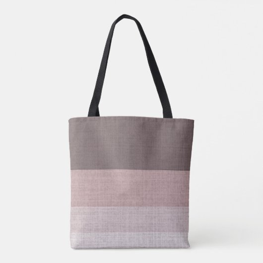 Bruin en Beige Gestreept, Tote Bag (Achterkant)