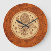 Bruin- en beige koffieontwerpers grote klok (Voorkant)