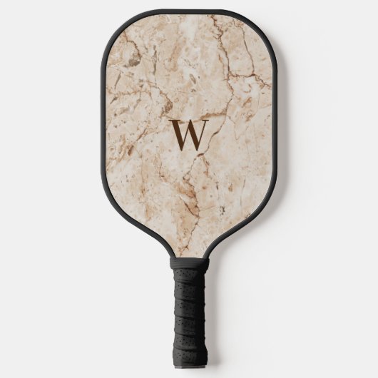 Bruin en beige marmer pickleball paddle (Voorkant)