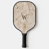 Bruin en beige marmer pickleball paddle (Achterkant)