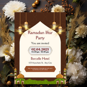 Bruin en Beige Modern Ramadan Big Event Save The Date