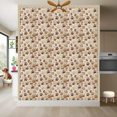 Bruin en Beige Paw Print Patroon Tegel Tegeltje