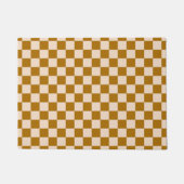 Bruin en beige schaakbordpatroon deurmat (Voorkant)