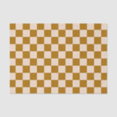 Bruin en beige schaakbordpatroon tissuepapier (Voorkant)