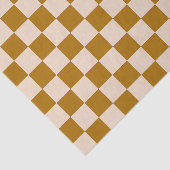 Bruin en beige schaakbordpatroon tissuepapier (Detail)