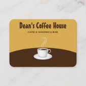 Bruin en Beige Stijlvolle Koffiewinkel Café Groot Visitekaartje (Achterkant)