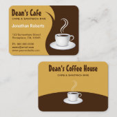 Bruin en Beige Stijlvolle Koffiewinkel Café Groot Visitekaartje (Voorkant / Achterkant)