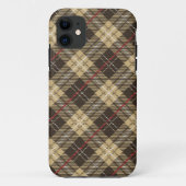 Bruin en beige tartan geruite patroon Case-Mate iPhone case (Achterkant)