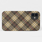 Bruin en beige tartan geruite patroon Case-Mate iPhone case (Achterkant (horizontaal))