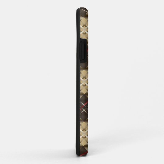 Bruin en beige tartan geruite patroon Case-Mate iPhone case (Achterkant/rechts)