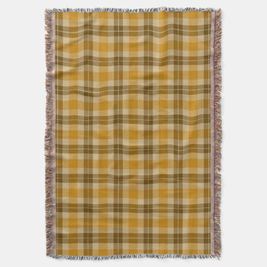 Bruin en beige tartan spelden deken (Voorkant Verticaal)