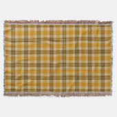 Bruin en beige tartan spelden deken (Voorkant)