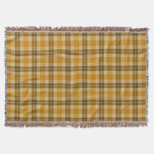 Bruin en beige tartan spelden deken (Voorkant)