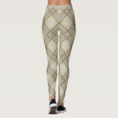 Bruin en beige tartan spelden leggings (Achterkant)