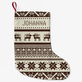 Bruin en beige Ugly kerstSweater - Jouw naam Kleine Kerstsok