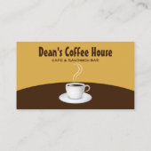 Bruin en Beige Waves Koffiehuis Café Visitekaartje (Achterkant)