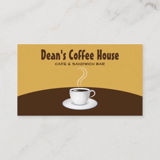 Bruin en Beige Waves Koffiehuis Café Visitekaartje (Achterkant)