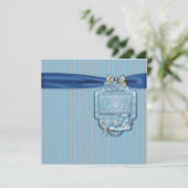 Bruin en blauw  Baby Boy Shower Kaart (Staand voorkant)