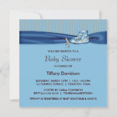 Bruin en blauw  Baby Boy Shower Kaart (Achterkant)