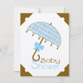 Bruin en blauw Baby shower Kaart (Voorkant)