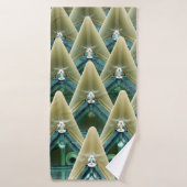 Bruin en blauw behang badhanddoek (Badhanddoek)