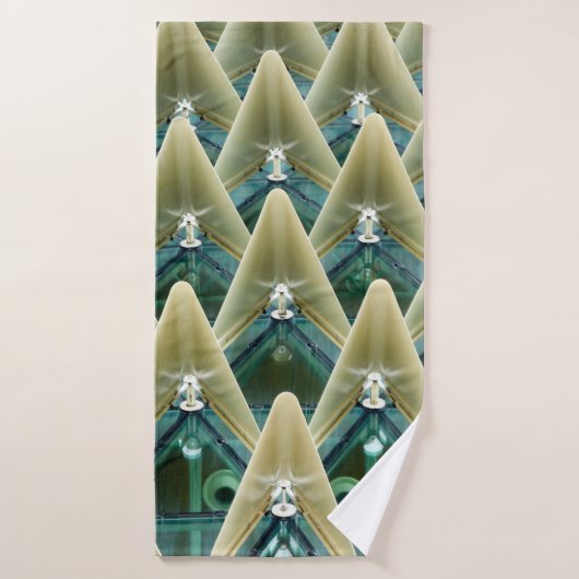 Bruin en blauw behang badhanddoek (Badhanddoek)