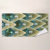 Bruin en blauw behang badhanddoek (Badhanddoek)