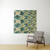 Bruin en blauw behang wandkleed (In Situ (horizontaal))