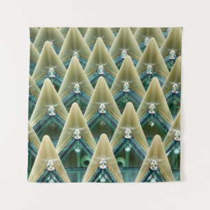 Bruin en blauw behang wandkleed
