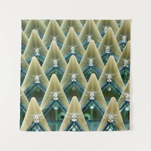 Bruin en blauw behang wandkleed (Voorkant)