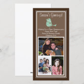 Bruin en Blauw Bloemvogel Kerstmis 3 Fotokaarten Feestdagenkaart (Voorkant / Achterkant)