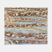 Bruin en blauw bos schilderij medium deken (Voorkant (Horizontaal))