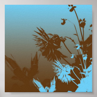 Bruin en blauw-Chardon Poster