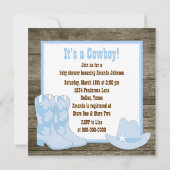 Bruin en Blauw Cowboy Boots Cowboy Baby shower Kaart (Achterkant)