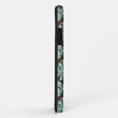 Bruin en blauw Damask Case-Mate iPhone Case (Achterkant/rechts)