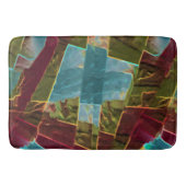 Bruin en blauw gespikkelde kartonnen was badmat (Voorkant)