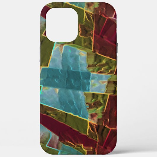 Bruin en blauw gespikkelde kartonnen was Case-Mate iPhone case (Achterkant)