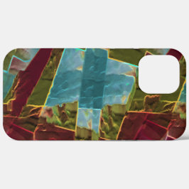 Bruin en blauw gespikkelde kartonnen was Case-Mate iPhone case