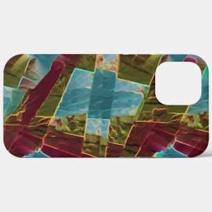 Bruin en blauw gespikkelde kartonnen was Case-Mate iPhone case